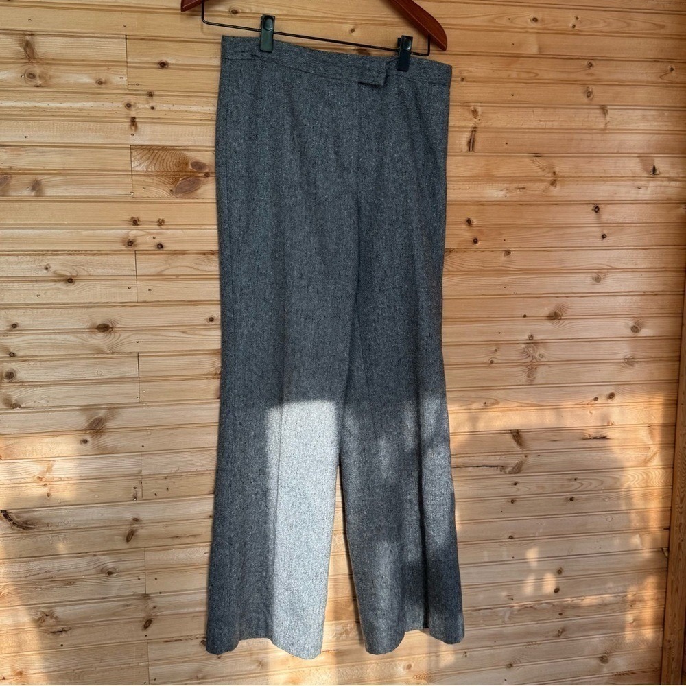 G.H. Bass Dress Pants Wide Leg Wool Charcoal Grey 10 Work Capsule Boss Lady